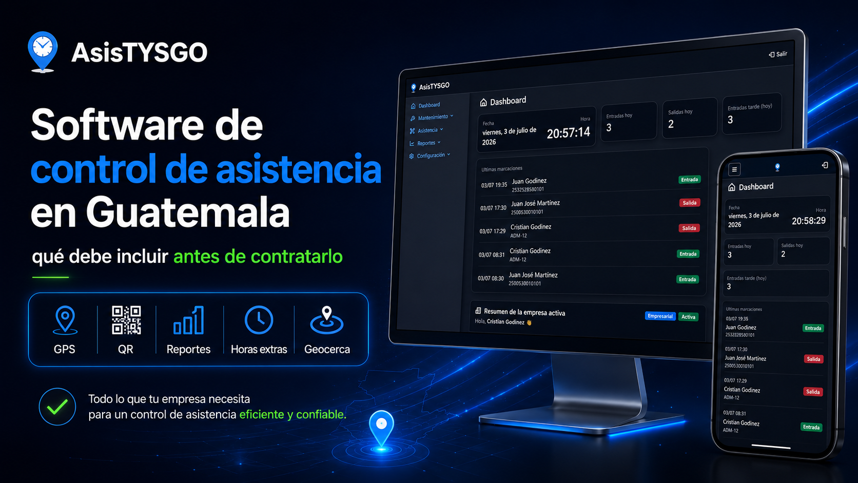 Software de control de asistencia en Guatemala: qué debe incluir antes de contratarlo