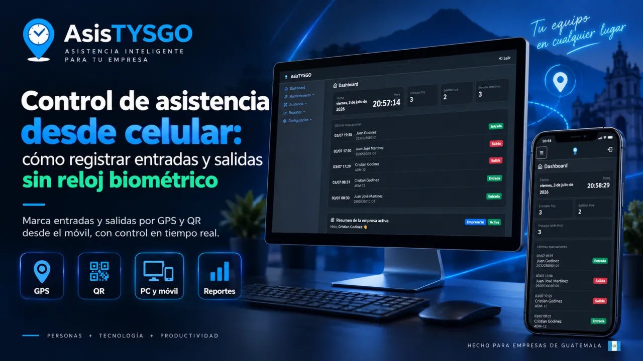 Control de asistencia desde celular cómo registrar entradas y salidas sin reloj biométrico